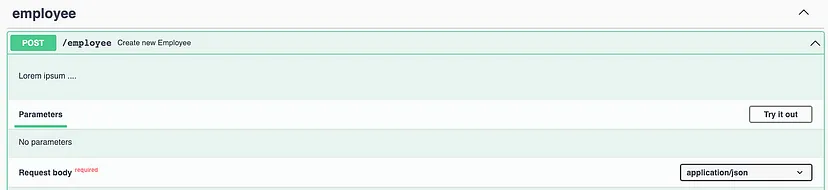 EmployeeDTO Schema with validation